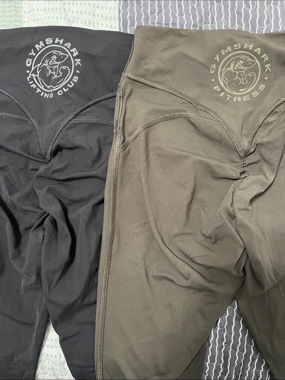 Gymshark Legacy Regular Leggings pair - Black & Olive Green